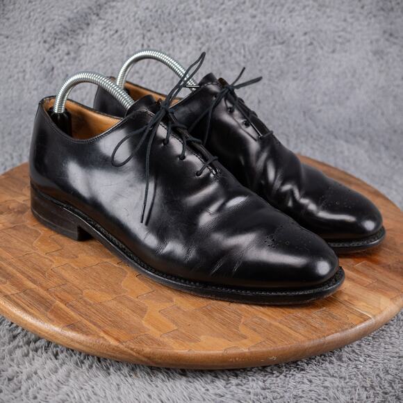 Sanders of England Finsbury Wholecut Medallion Dress Shoes Mens 8.5 EE - 7807B - Picture 1 of 11